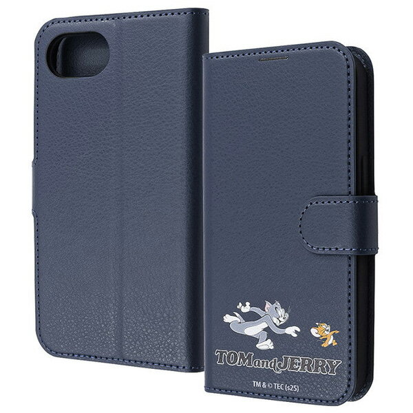 iPhone 17e Case, Flip Case, Tom and Jerry Design, ingrem, for iPhone 17e / 16e, Shock Absorption, Magnetic Closure, Simple Leather Flip Case, Tom and Jerry # IJ-WP50ELC1DN/TJ71 ingrem (Smartphone Case/Cover)