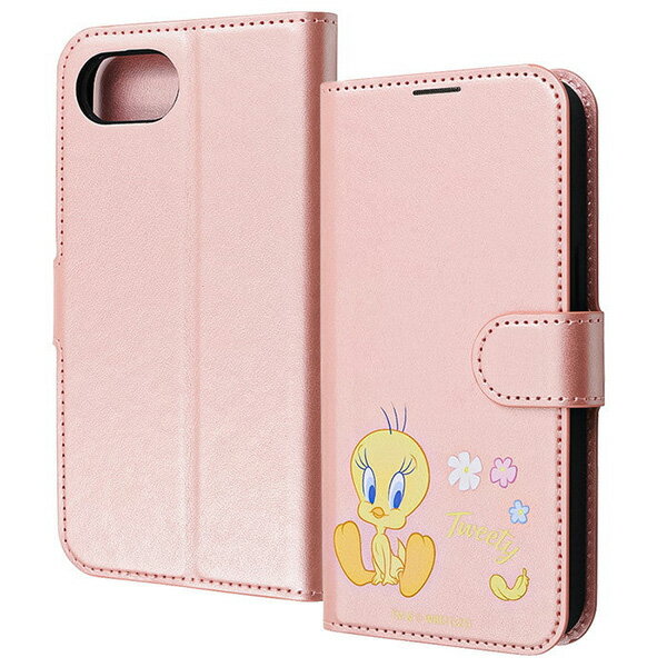 iPhone 17e Case, Flip-Type Leather Case by Ingrem for iPhone 17e / 16e, Shock Absorption, Magnetic Closure, Simple Design, Tweety # IJ-WP50ELC1P/LN7 (Smartphone Case/Cover)