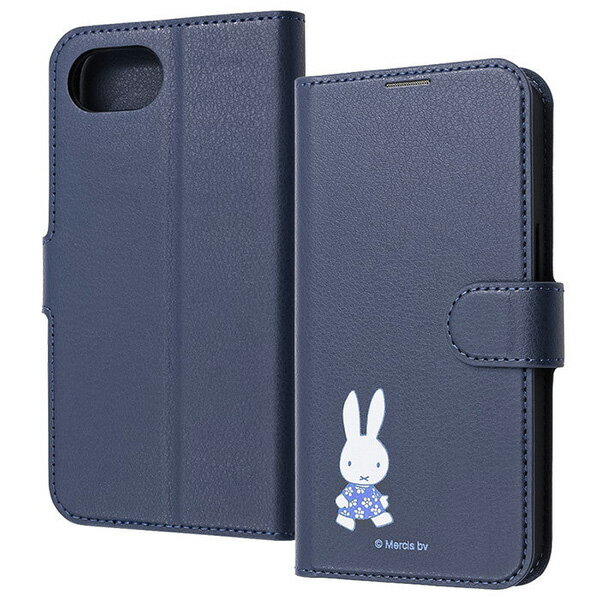 iPhone 17e Case, Flip Case, Miffy Design, ingrem, iPhone 17e / 16e, Shock Absorption, Magnetic Belt, Simple Flip Leather Case, Miffy_TekuTeku # IJ-BP50ELC1DN/MF69 ingrem (Smartphone Case/Cover)