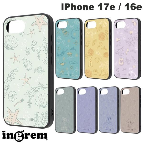 iPhone17e 케이스 디즈니 아리엘 라푼젤 리틀 머메이드 미녀와 야수 ingrem iPhone 17e / 16e 디즈니 maru 충격 흡수 범퍼 하이브리드 케이스 잉글렘(스마트폰 케이스·커버)