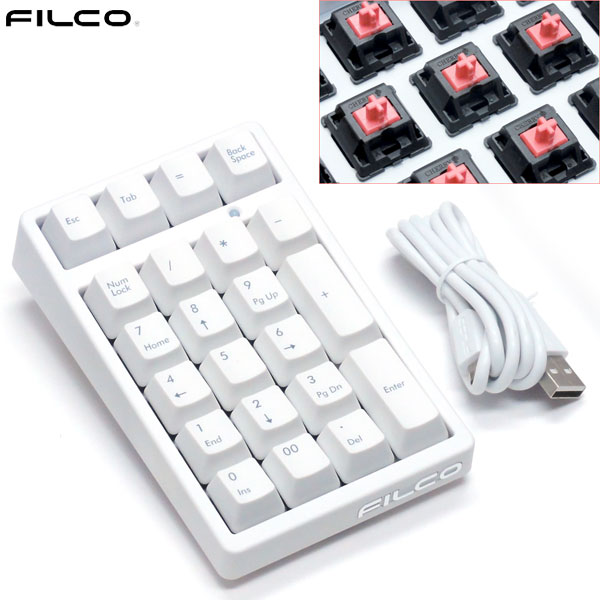 FILCO Majestouch CHERRY MX SILENT・黒 TenKeyPad 2 Professional マットホワイト # FTKP22MPS/MW2 フィルコ (テンキー)