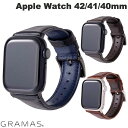 ネコポス発送 GRAMAS Apple Watch 41 / 40 / 38mm ミュージアムカーフレザーバンド グラマス (アップルウォッチ ベルト バンド)