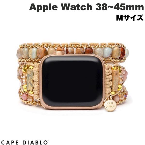 [ネコポス送料無料] CAPE DIABLO Apple Watch 38~49mm 天然石バンド ハンドメイド スイートジャスパー Mサイズ # CD23476AW ケープディアブロ (アップルウォッチ ベルト バンド) ブレスレット ハンドメイド エスニック かわいい レディース