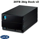 Lacie 20TB 2big Dock v2 Thunderbolt 3対応 外付けハードディスク STLG20000400 ラシー (ハードディスク)