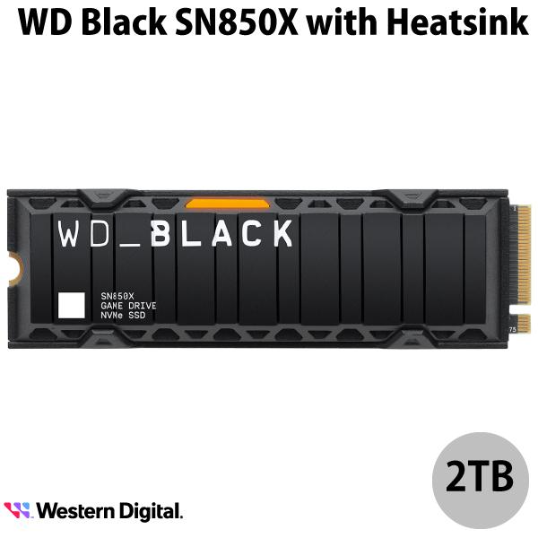 Western Digital 2TB WD_Black SN850X NVMe SSD With Heatsink PCIe Gen4 x4 # WDS200T2XHE ウエスタンデジタル (内蔵SSD)