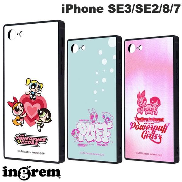 ingrem iPhone SE 3세대 / SE 2세대 / 8 / 7 파워퍼프걸스 KAKU 충격흡수 범퍼 스퀘어 트리플 하이브리드 케이스 잉글렘(스마트폰 케이스·커버)