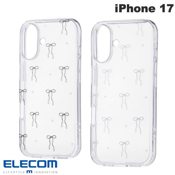ELECOM iPhone 17 Hybrid Case IML Ribbon & Heart (Smartphone Case/Cover) 2025
