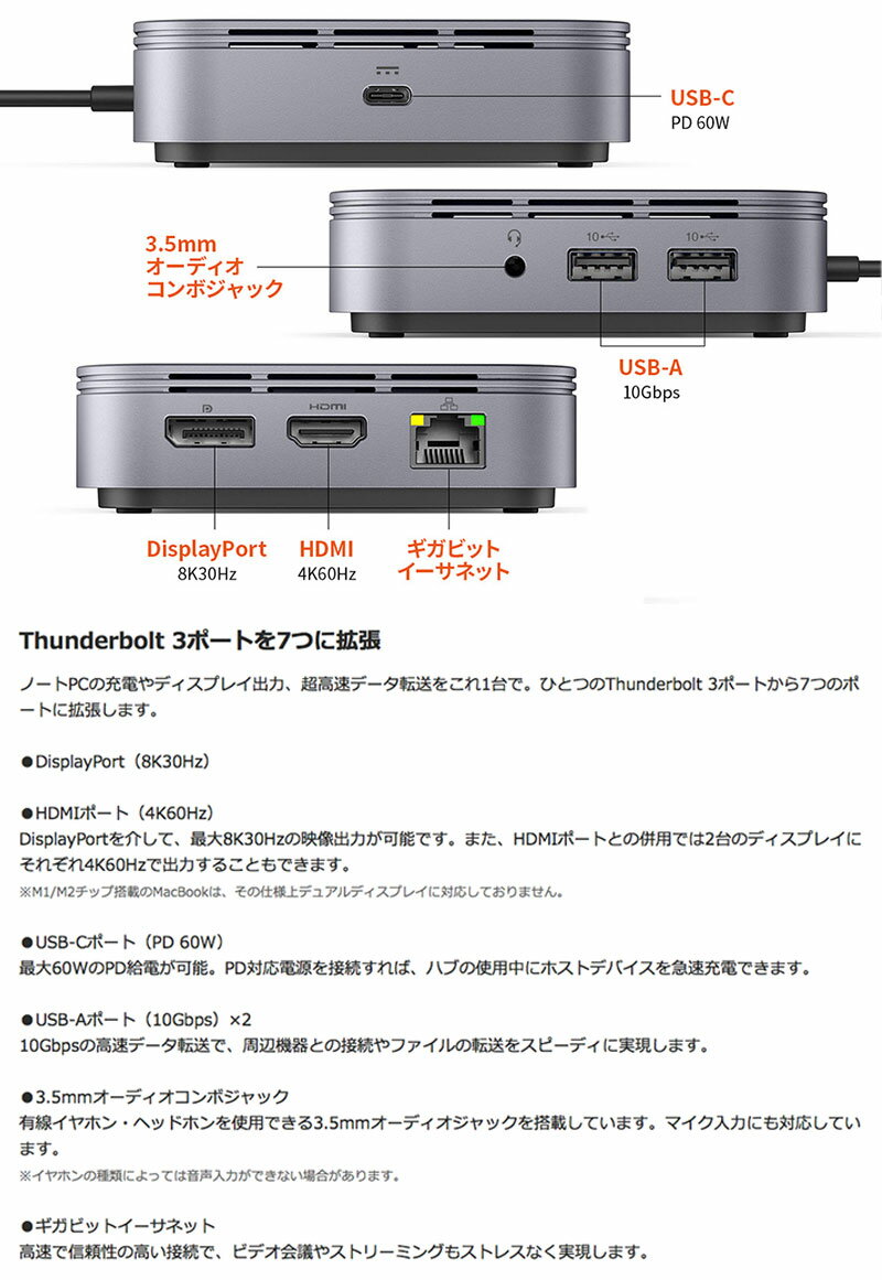 HYPER++ HyperDrive Thunderbolt 3 ��Х���ɥå� # HP-HDTB3TD �ϥ��ѡ� (USB Type-C �����ץ�)