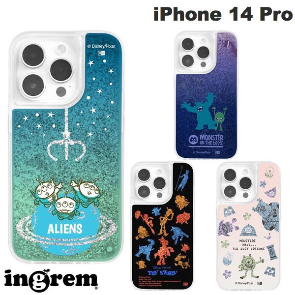 ingrem iPhone 14 Pro 디즈니 픽사 캐릭터 라메 글리터 케이스 잉글렘 (스마트폰 케이스 커버)