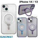  SUNCREST iPhone 14 / 13 NEWT マグスタケース MagSafe対応 耐衝撃 スタンド一体型ケース サンクレスト (スマホケース・カバー) スタンド付き スマホリング リング一体型 収納式スタンド