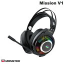 【あす楽】 MONSTER CABLE Mission V1 バーチャル 7.1 サラウンドサウンド ゲーミングヘッドセット ブラック # MH72001 モンスターケーブル (ヘッドセット) 有線