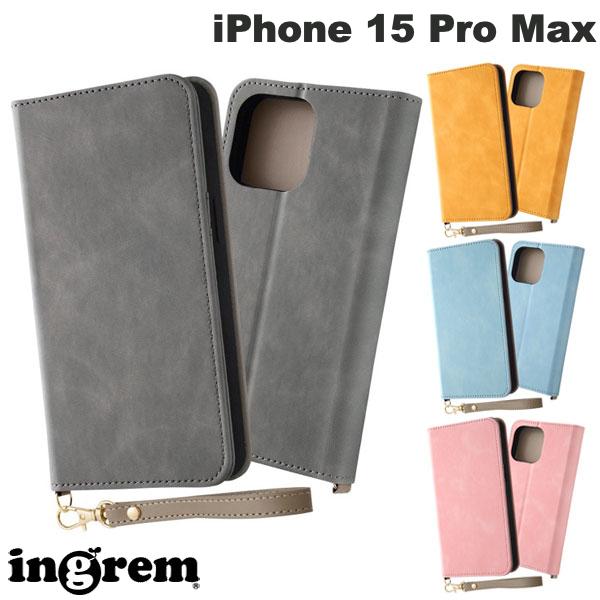 iPhone15ProMax 케이스 수첩형 ingrem iPhone 15 Pro Max 내충격 수첩형 가죽 케이스 Raffine 잉글렘 (스마트폰 케이스·커버)