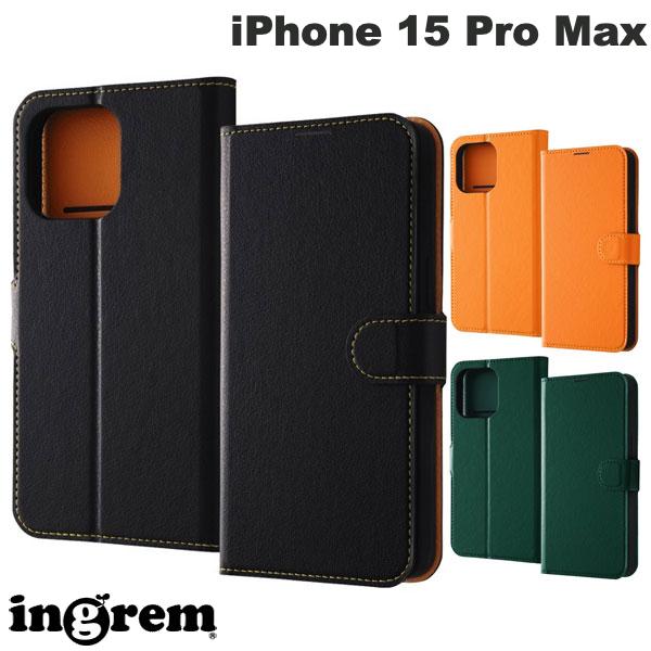 樂天商城 - ingrem iPhone 15 Pro Max 耐衝撃 手帳型レザーケース シンプル マグネット plus イングレム (スマホケース・カバー)