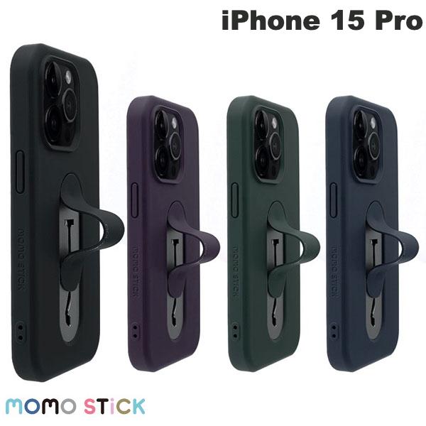 [ネコポス送料無料] MOMO STICK iPhone 15 Pro Mag Grip フラットケース MagSafe対応 モモスティック スマホケース・カバー スマホベルト付き マグセーフ対応