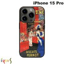 ネコポス発送 Ikins iPhone 15 Pro 天然貝ケース ビンテージポスター I25482i15PR アイキンス (スマホケース カバー)