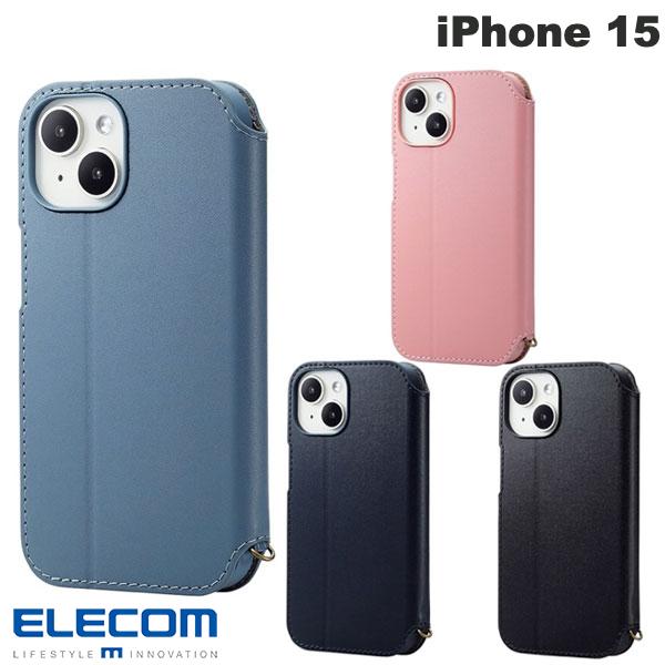 ELECOM iPhone 15 소프트 가죽 케이스 자석 첨부 NEUTZ (스마트폰 케이스 커버)