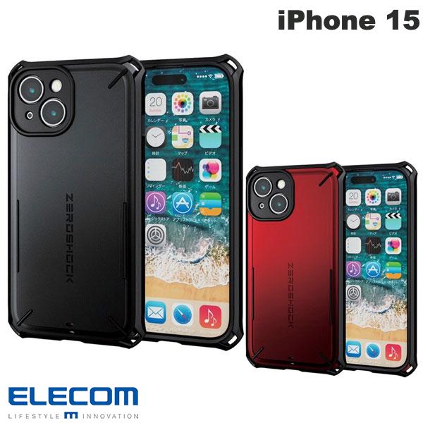 [lR|X] GR iPhone 15 ZEROSHOCK Solid Ɍ (X}zP[XEJo[) یtBt
