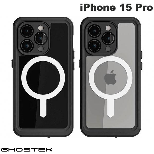   GHOSTEK iPhone 15 Pro Nautical Slim 防水 防雪 防塵 ケース MagSafe対応 ゴーステック (スマホケース・カバー) スモーク ブラック クリアケース ノーティカル スリム 防水ケース 全面 360度保護