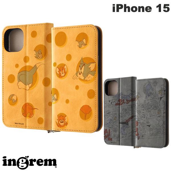 iPhone15 케이스 수첩형 ingrem iPhone 15 톰과 제리 수첩형 가죽 케이스 Raffine 잉글렘 (스마트폰 케이스·커버)