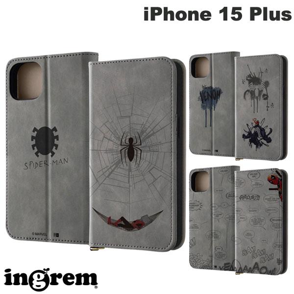 樂天商城 - ingrem iPhone 15 Plus マーベル 手帳型レザーケース Raffine イングレム (スマホケース・カバー)