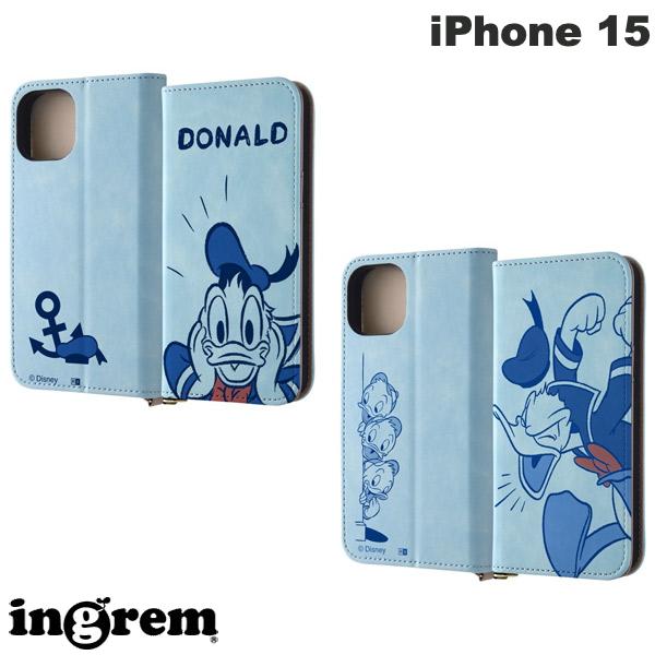 iPhone15 케이스 수첩형 ingrem iPhone 15 디즈니 수첩형 가죽 케이스 Raffine 잉글렘(스마트폰 케이스·커버)