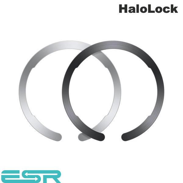 ネコポス送料無料 ESR HaloLock MagSafe対応 ユニバーサルリング ブラック シルバー ES26395 イーエスアール マグネットシール 磁石 マグネットリング 磁気 磁力強化