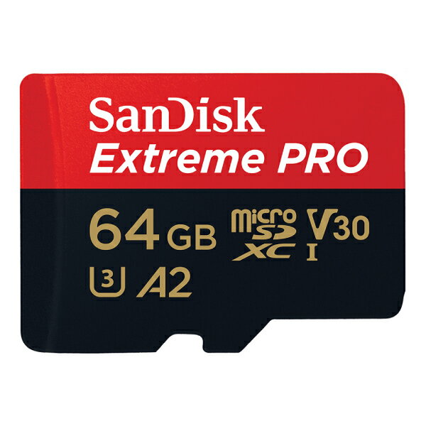 [lR|X] SanDisk 64GB Micro SDXC Extreme Pro UHS-I V30 COpbP[W R=200/W=90 4K A2Ή A_v^t # SDSQXCU-064G-GN6MA TfBXN ([J[h)