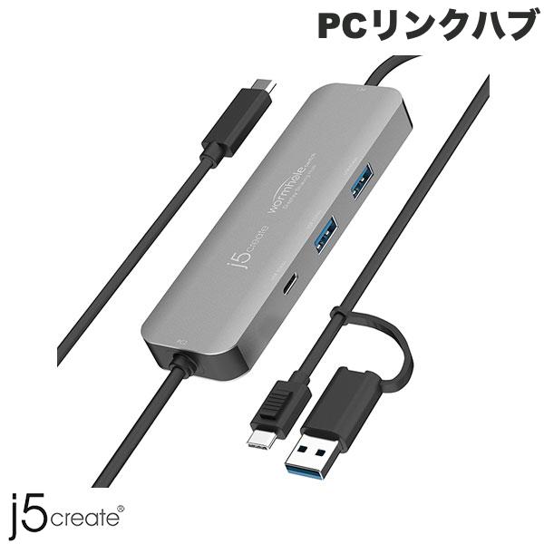 【あす楽】 【スーパーSALE★500円OFFクーポン配布中】 j5 create Windows専用 Wormhole Switch USB Type-C to Type-C&A USB Display Sharing Hub PCリンクハブ # JCH462 ジェイファイブクリエイト (ケーブル)