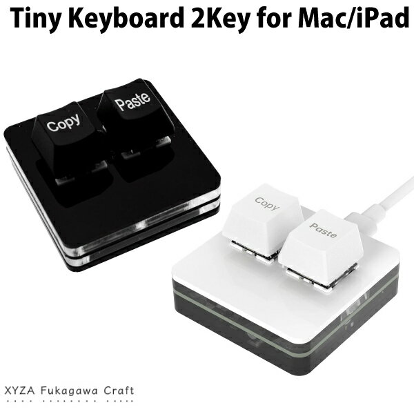 楽天Premium Selection 楽天市場店【あす楽】 XYZA Tiny Keyboard 2Key for Mac/iPad コピーペースト 超小型コピペ専用 赤軸 2ボタン 有線キーボード エクシーザ （キーボード） コピペを1ボタンで MacBook対応 ショートカットキー ビジネス オフィス 左手デバイス エクセル エディター 画像編集
