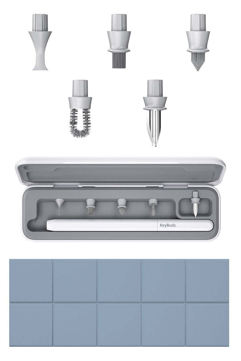 Premium Selection 楽天市場店の[在庫処分特価!!] keyBudz AirCare2.0 プレミアムクリーニングキット # KB26615AP キーバズ (イヤホン・ヘッドホンオプション) AIrPods iPhone iPad クリーナー イヤホン掃除道具 掃除キット 掃除グッズ｜アングル3