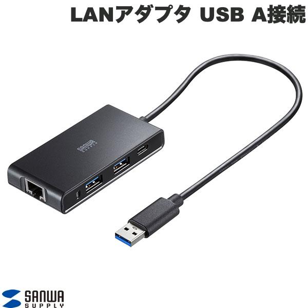 SANWA USB ハブ付き 2.5ギガビット LANアダプタ USB A接続 0.3m # USB-3HLS8BK サンワサプライ (ハブ)