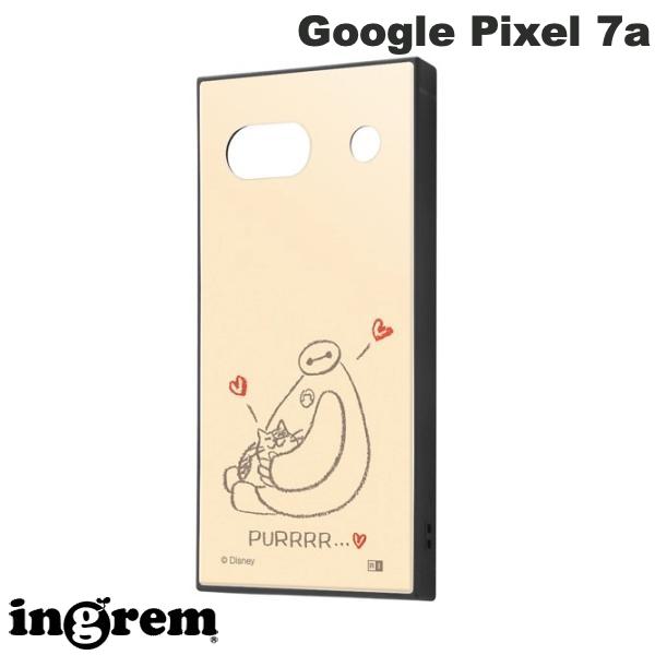 Google Pixel 7a 케이스 ingrem Google Pixel 7a 디즈니 KAKU 충격 흡수 범퍼 스퀘어 하이브리드 케이스 베이 맥스와 모티 베이지 # IQ-DGP7AK3TB/BX5 잉글렘 (안드로이드 스마트폰 케이스 커버) 구글 픽셀