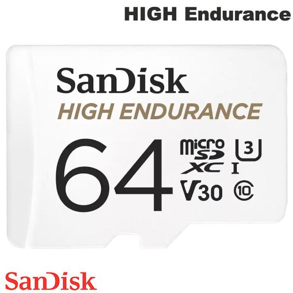 [lR|X] SanDisk 64GB HIGH Endurance microSDXC R=100MB/s W=40MB/s Class 10 V30 U3 A_v^t COpbP[W # SDSQQNR-064G-GN6IA TfBXN ([J[h)