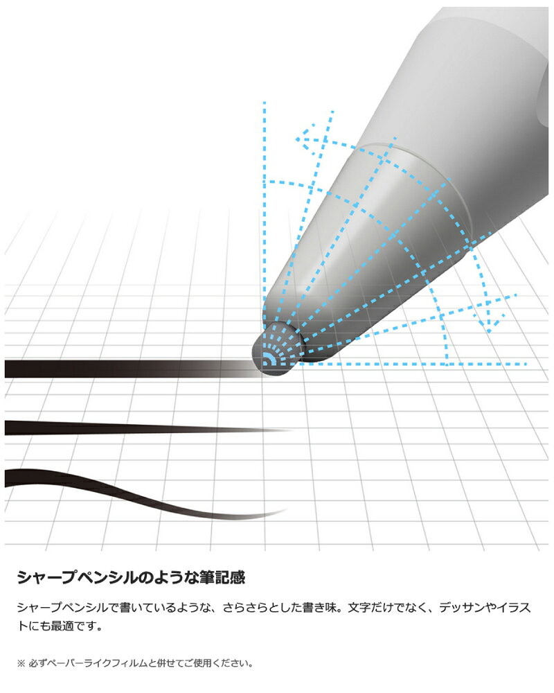 Premium Selection 楽天市場店のifeli Apple Pencil専用 ペーパーライクフィルム用 ペン先 4個入り # IF26767 アイフェリ (アップルペンシル アクセサリ)｜アングル3