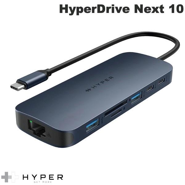   HYPER++ HyperDrive Next 10 Port USB-C ハブ PD対応 急速充電 4K60Hz HDMI USB3.2 USB-A microSD / SD4.0 カードリーダー 有線LAN イーサネット 3.5mmオーディオジャック # HP-HD4005GL ハイパー