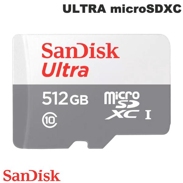 [lR|X] SanDisk 512GB ULTRA microSDXC 100MB/s A_v^ COpbP[W # SDSQUNR-512G-GN3MN TfBXN ([J[h)