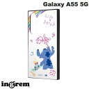 Galaxy A55 5G ケース ingrem Galaxy A55 5G ディズニー ハイブリッドケース KAKU リロ&スティッチ_落書き # IQ-DGA55K3TB/ST001 イングレム (アンドロイドスマホケース) ギャラクシー