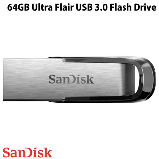 SanDisk 64GB Ultra Flair USB3.0 フラッシュドライブ 海外パッケージ シルバー # SDCZ73-064G-G46 サンディスク (USB3.0フラッシュメモリー) SanDisk 64GB Ultra Flair USB3.0 フラッシュドライブ 海外パッケージ シルバー # SDCZ73-064G-G46 サンディスク (USB3.0フラッシュメモリー)