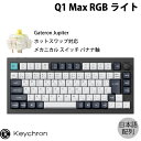 Keychron Q1 Max QMK/VIA カーボンブラック Mac日本語配列 有線 / Bluetooth 5.1 / 2.4GHz ワイヤレス 両対応 テンキーレス ホットスワップ Gateron Jupiter バナナ軸 RGBライト カスタムメカニカルキーボード ノブバージョン キークロン