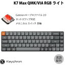Keychron K7 Max QMK/VIA Mac英語配列 有線 / Bluetooth 5.1 / 2.4GHz ワイヤレス 両対応 テンキーレス ホットスワップ Gateron ロープロファイル 2.0 赤軸 RGBライト メカニカルキーボード # K7M-H1-US キークロン (キーボード)