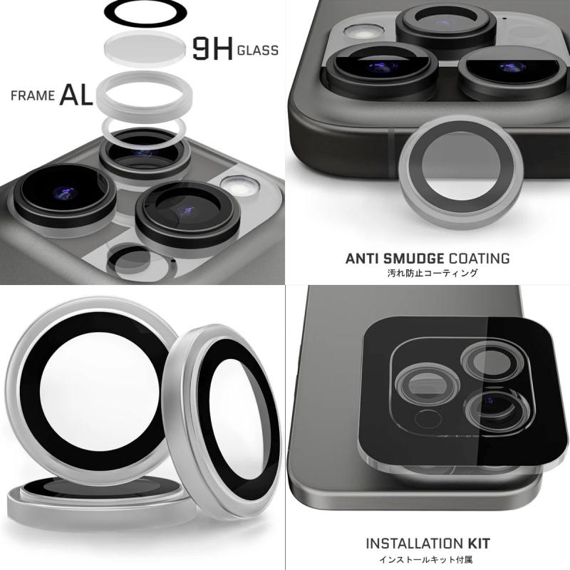 GHOSTEK iPhone 16 Pro / 16 Pro Max Camera Lens Protector Clear # GHOGSP2860 ゴーステック (カメラレンズプロテクター) 反射防止 指紋防止 2