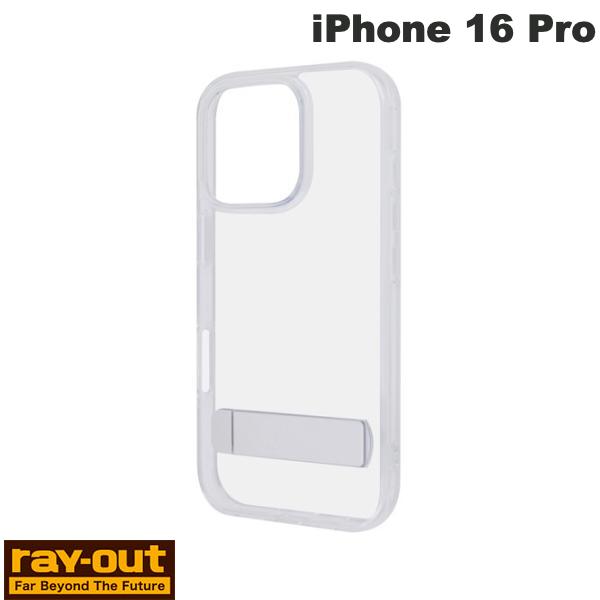 Ray Out iPhone 16 Pro Like standard 스탠드 부착 충격 흡수 범퍼 하이브리드 케이스 클리어 # RT-P47STA1/CM 레이아웃 (스마트폰 케이스 커버)