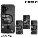 MagEasy iPhone 16 Urban M MagSefe対応 耐衝撃ケース マグイージー (スマホケース・カバー) 地図 ニューヨーク 台北 ロンドン 東京