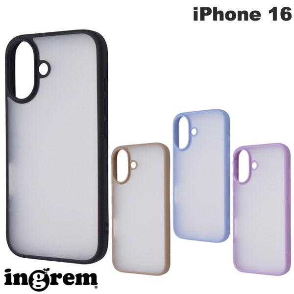 樂天商城 - iPhone16 ケース 半透明 サイドカラー ingrem iPhone 16 SHEER 衝撃吸収 バンパー 指紋防止 マット シアー ハイブリッドケース イングレム (スマホケース・カバー)