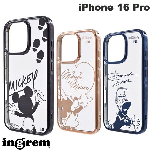 iPhone16 Pro 케이스 디즈니 미키 미니 도널드 ingrem iPhone 16 Pro 디즈니 충격 흡수 범퍼 메탈릭 하이브리드 케이스 잉글렘 (스마트폰 케이스 커버)