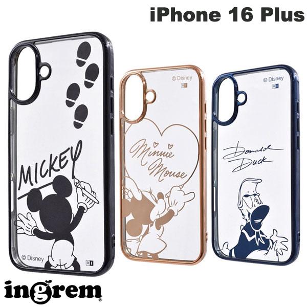 iPhone 16Plus 스마트폰 케이스 디즈니 미키 미니 도널드 ingrem iPhone 16 Plus 디즈니 충격 흡수 범퍼 메탈릭 하이브리드 케이스 잉글렘 (스마트폰 케이스 커버)