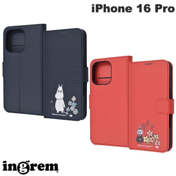 iPhone16Pro 케이스 수첩형 무민 귀여운 카드 수납 벨트 첨부 ingrem iPhone 16 / 16 Pro 무민 충격 흡수 마그넷 벨트 심플 수첩형 레더 케이스 인그렘(스마트폰 케이스·커버)