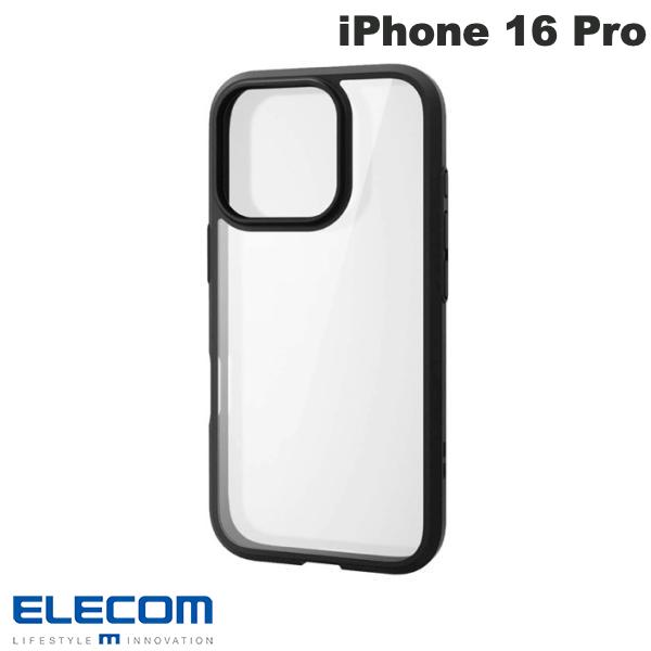 ELECOM iPhone 16 Pro 하이브리드 케이스 후면 클리어 TOUGH SLIM 360도 보호 유리 필름 첨부 블랙 # PM-A24CTS3BK ELECOM (스마트폰 케이스 커버)