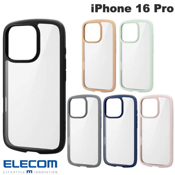 樂天商城 - エレコム iPhone 16 Pro ハイブリッドケース TOUGH SLIM LITE フレームカラー 背面クリア ストラップシート付属 (スマホケース・カバー)