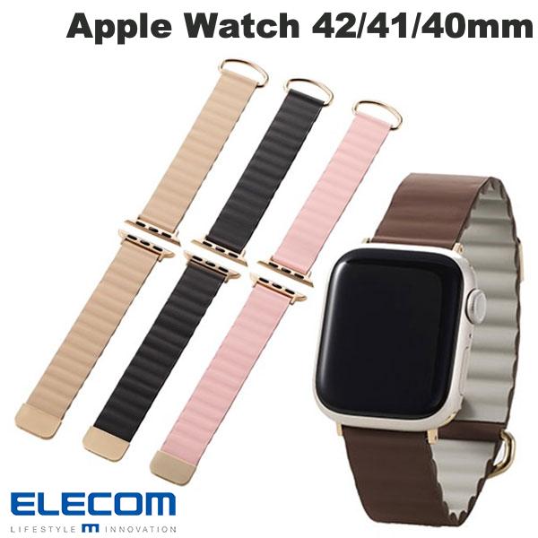 ELECOM Apple Watch 42 / 41 / 40mm 소프트 레더 밴드 마그넷 & me (애플 워치 벨트 밴드)